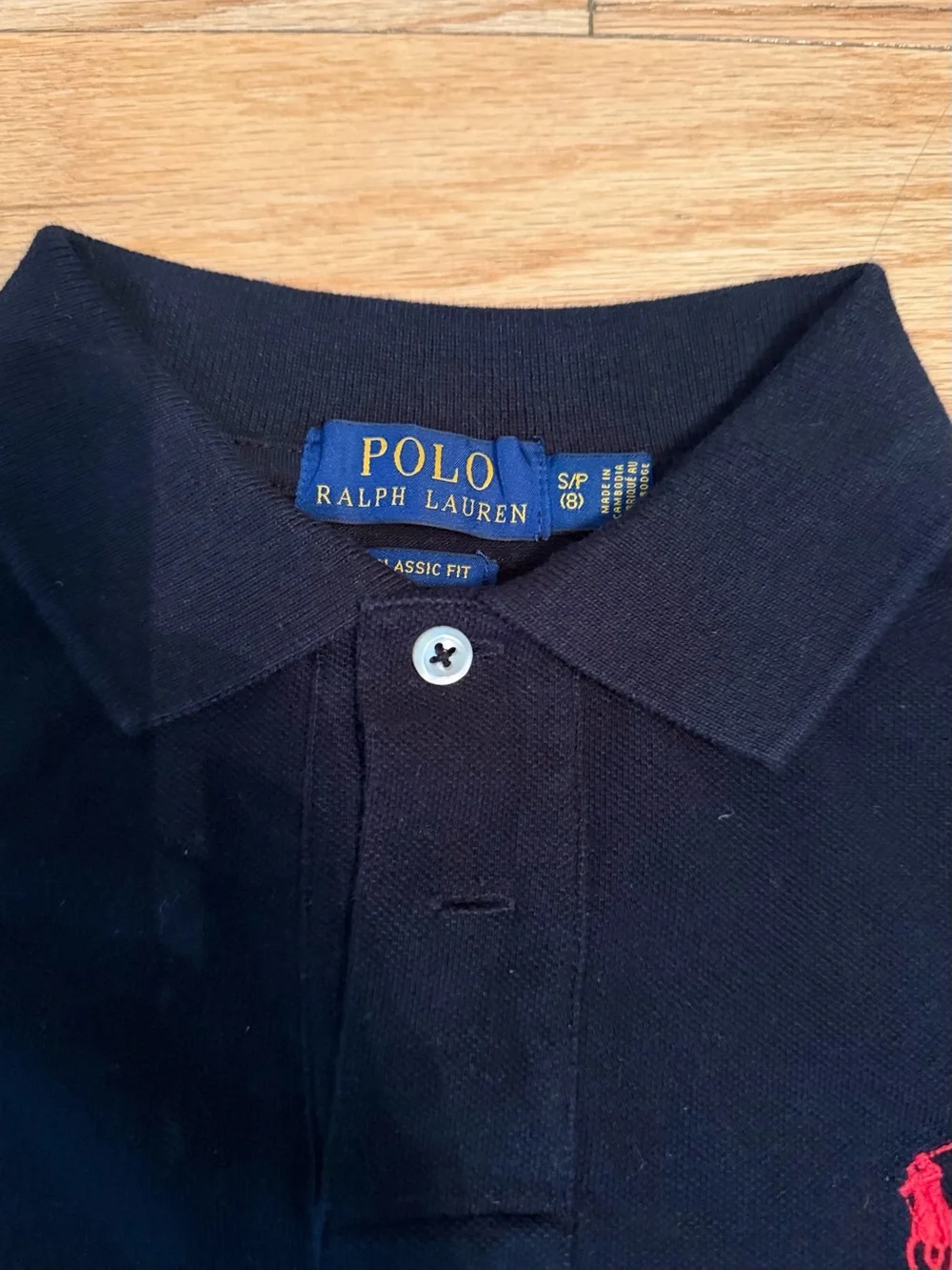 Ralph Lauren Navy Long-Sleeve Polo with Red Pony